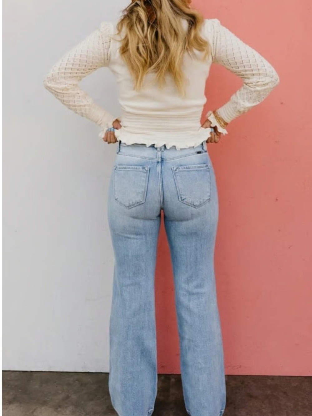 BBL Vintage Wash Jeans -Stretchy, Straight Leg & Butt-Lifting Fit - Picture 2 of 3